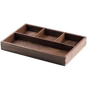 Desktop Organizer Tray Manufacturer - OEM Custom Premium Black Walnut Wood