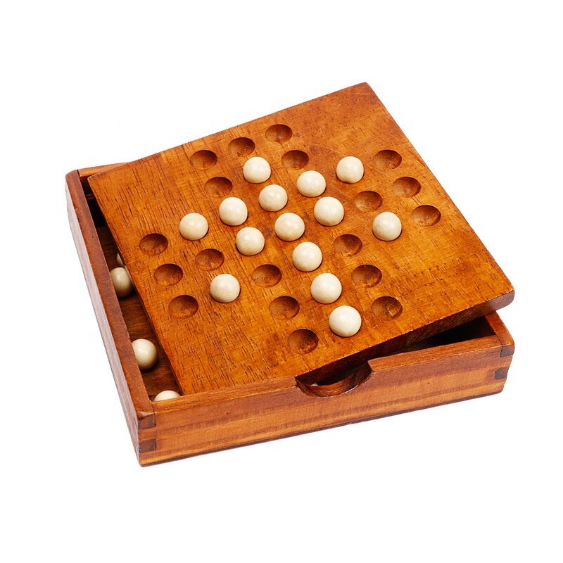 Peg Solitaire Game Manufacturer - OEM Custom Jumping Marbles with 33 Wooden
