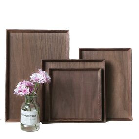 Wood Tray Manufacturer - OEM Custom Large 40cm Rectangular Walnut Wood Pizza