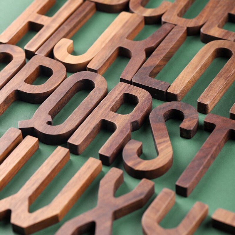 Wood Alphabet Letters Manufacturer - OEM Custom Black Walnut Wall Decorative