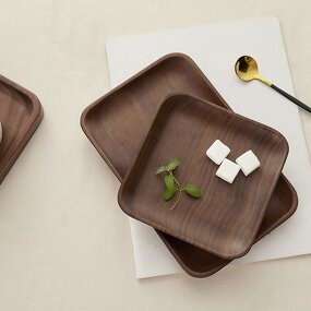 Dessert Plate Manufacturer - OEM Custom High Quality Luxury Walnut Wood
