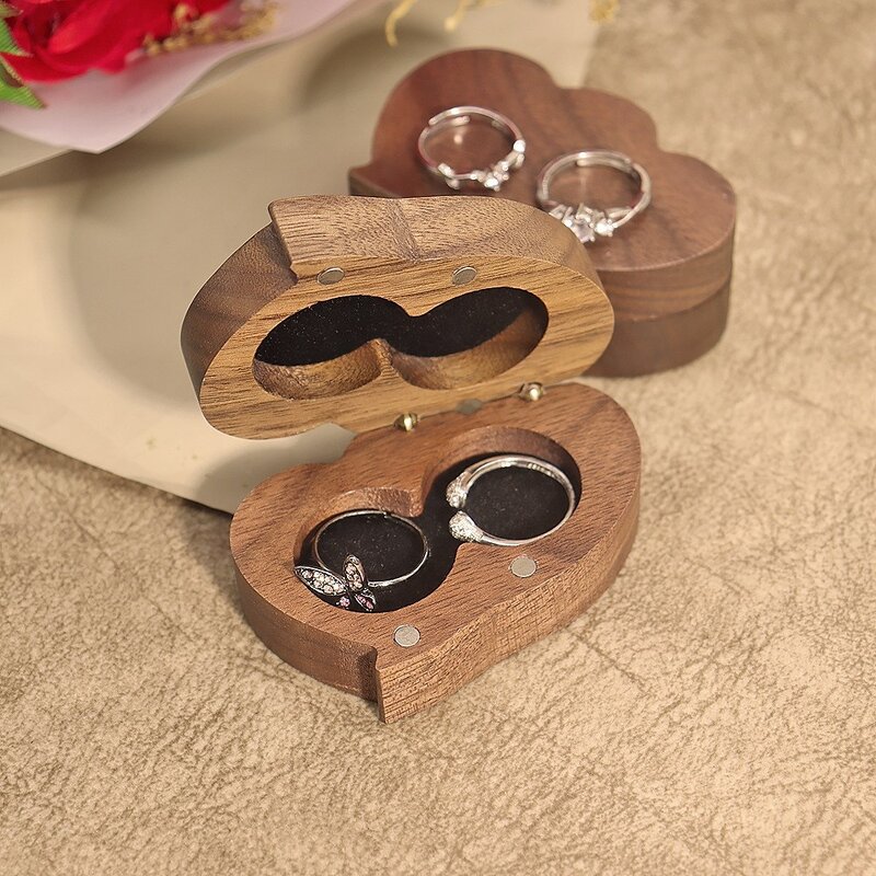 Wedding Ring Box Manufacturer - OEM Custom Creative Double Heart Shaped