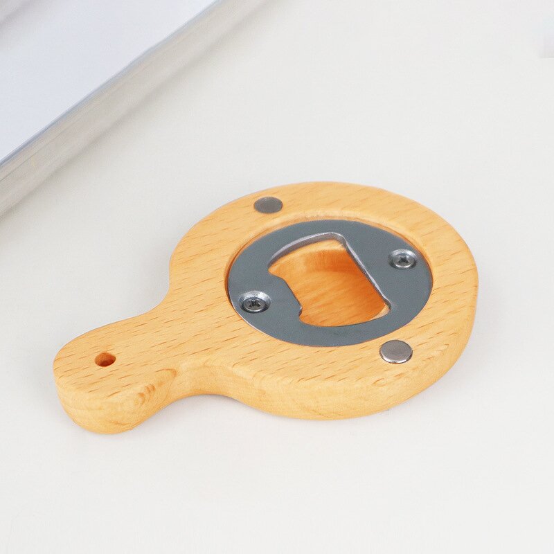 Magnetic Bottle Opener Manufacturer - OEM Custom Logo Beech Wood Creative