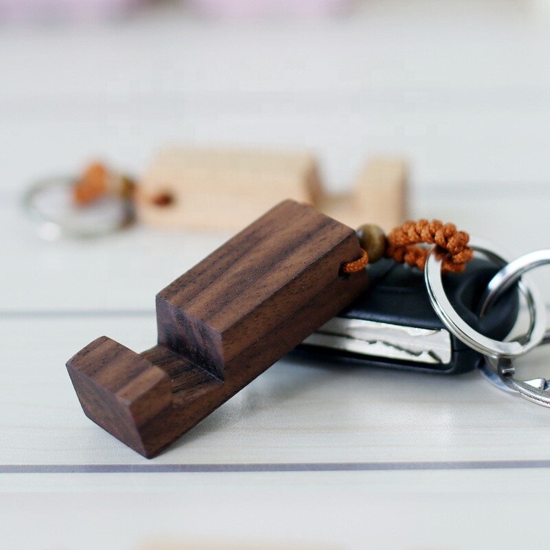 Wood Keychain Manufacturer - OEM Custom Solid Wood Metal Phone Holder