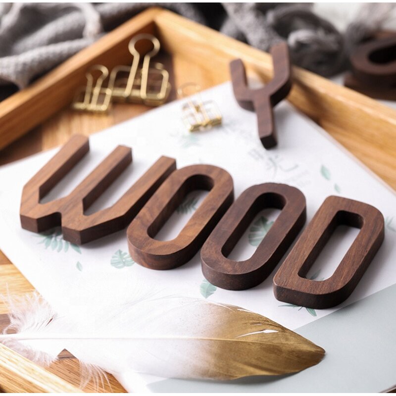Wood Alphabet Letters Manufacturer - OEM Custom Black Walnut Wall Decorative