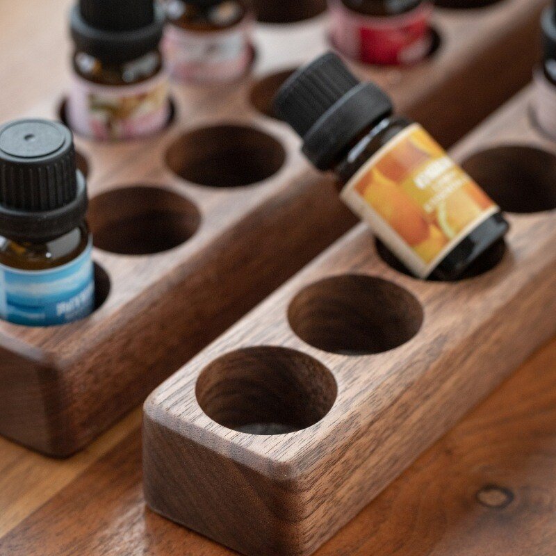Essential Oil Box Manufacturer - OEM Custom 7 Grid 24 Grid Walnut Wood