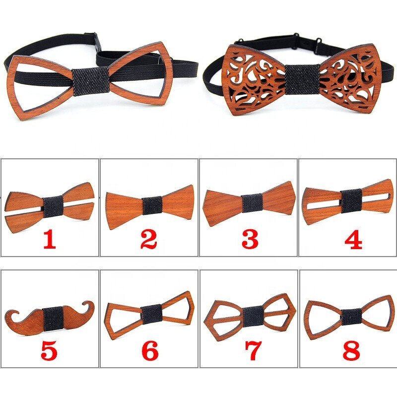 Groom Wedding Bow Tie Manufacturer - OEM Custom Wood Hollowed Out Craft Gift