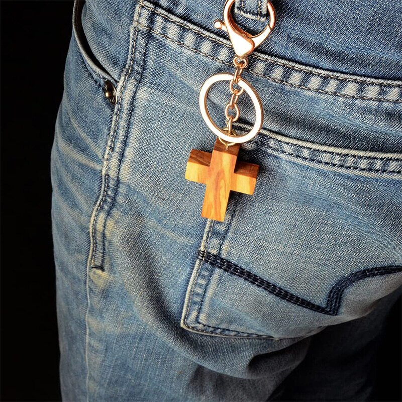 Wood Keychain Manufacturer - OEM Custom Fashion Olive Wood Cross