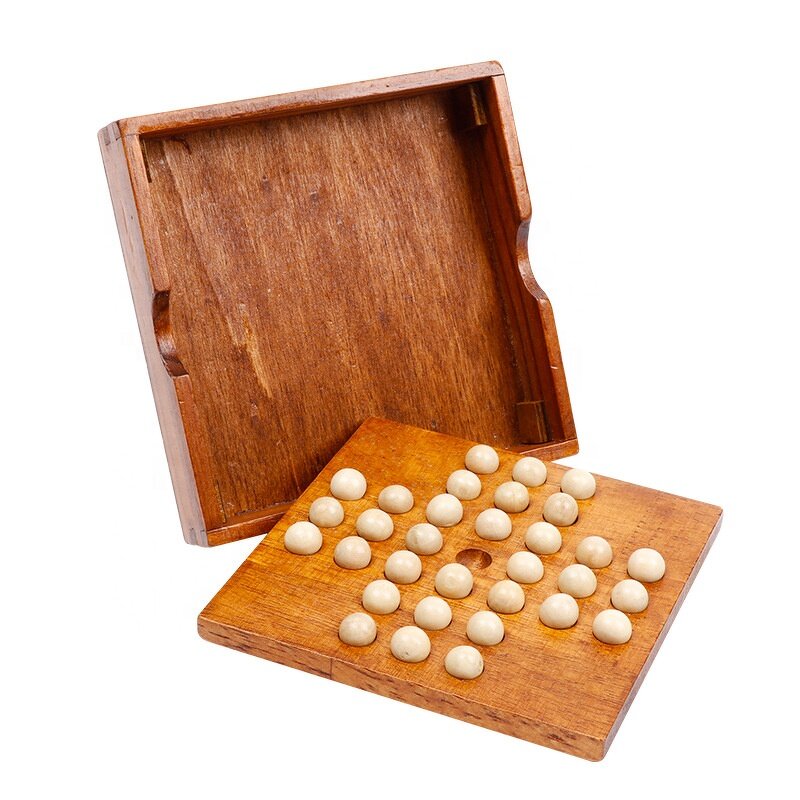 Peg Solitaire Game Manufacturer - OEM Custom Jumping Marbles with 33 Wooden