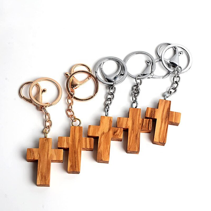 Wood Keychain Manufacturer - OEM Custom Fashion Olive Wood Cross