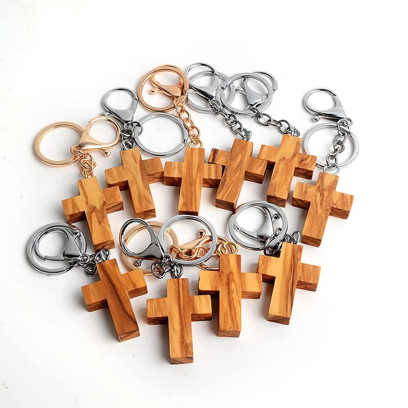 Wood Keychain Manufacturer - OEM Custom Fashion Olive Wood Cross