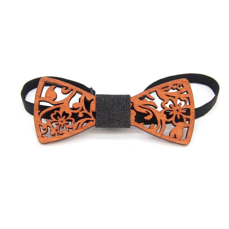 Groom Wedding Bow Tie Manufacturer - OEM Custom Wood Hollowed Out Craft Gift