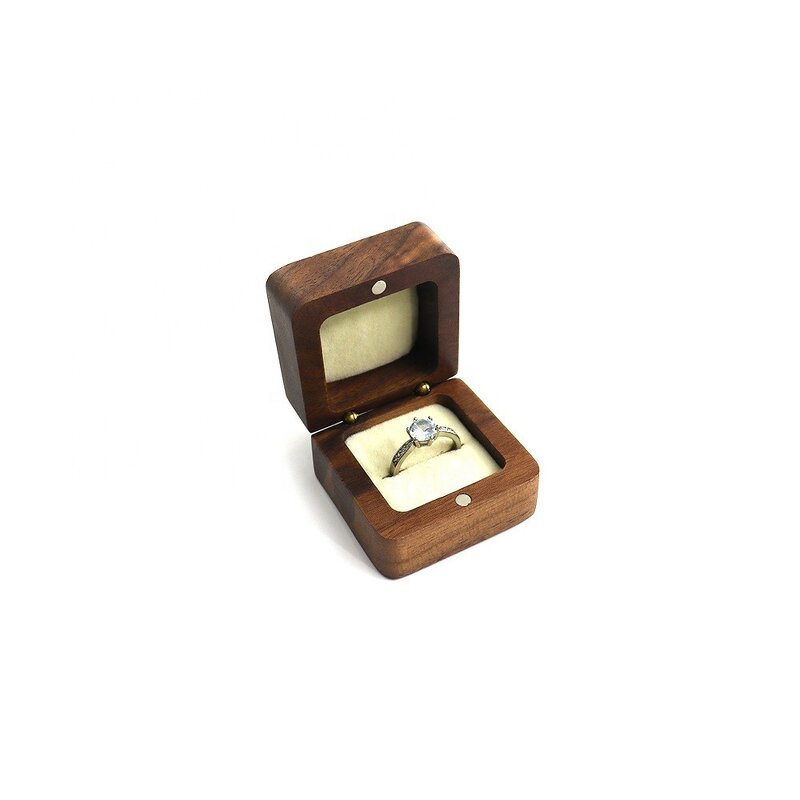 Ring Box Manufacturer - OEM Custom Square Shaped Wood Single