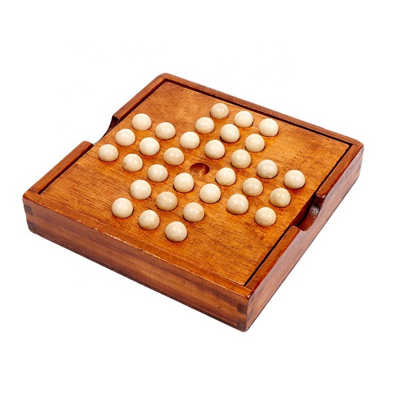 Peg Solitaire Game Manufacturer - OEM Custom Jumping Marbles with 33 Wooden