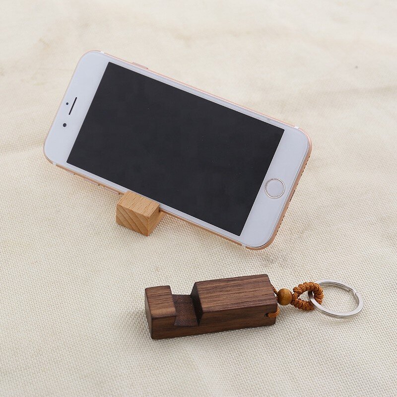 Wood Keychain Manufacturer - OEM Custom Solid Wood Metal Phone Holder