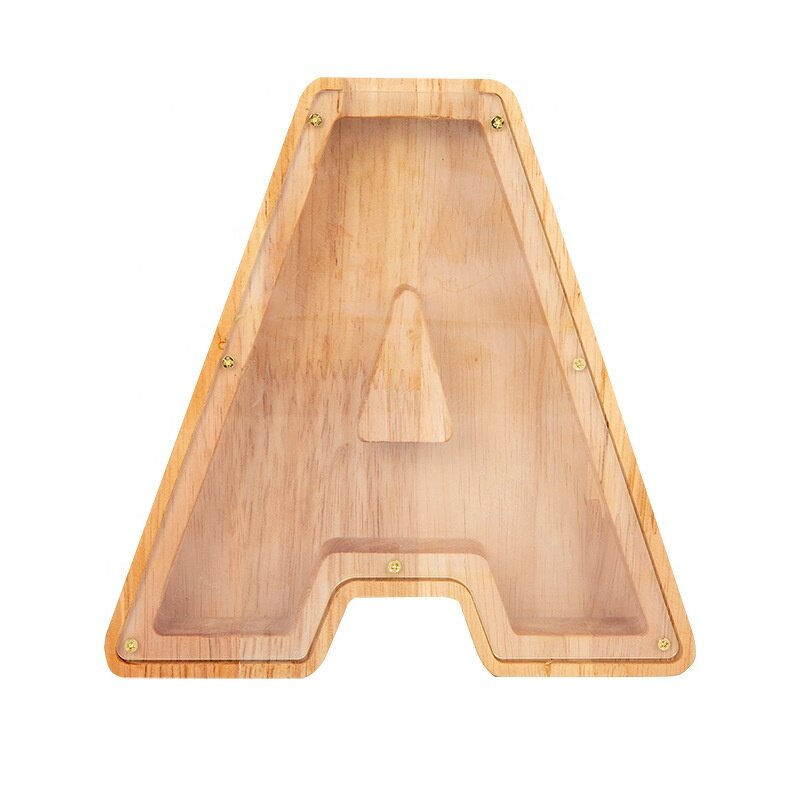 Wooden Money Box Manufacturer - OEM Custom Personalized 26 Letters Coin