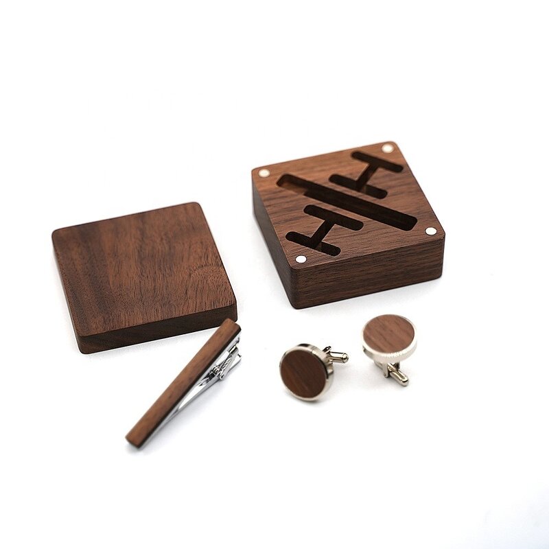 Tie Clip Gift Set Manufacturer - OEM Custom Personalized Sleek with Wood Box