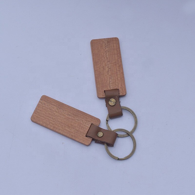 Leather Keychains Manufacturer - OEM Custom Walnut Wood Key Rings