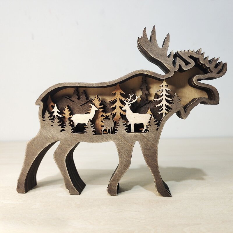 3D Carving Ornaments Manufacturer - OEM Custom Elk Animals Home Decoration