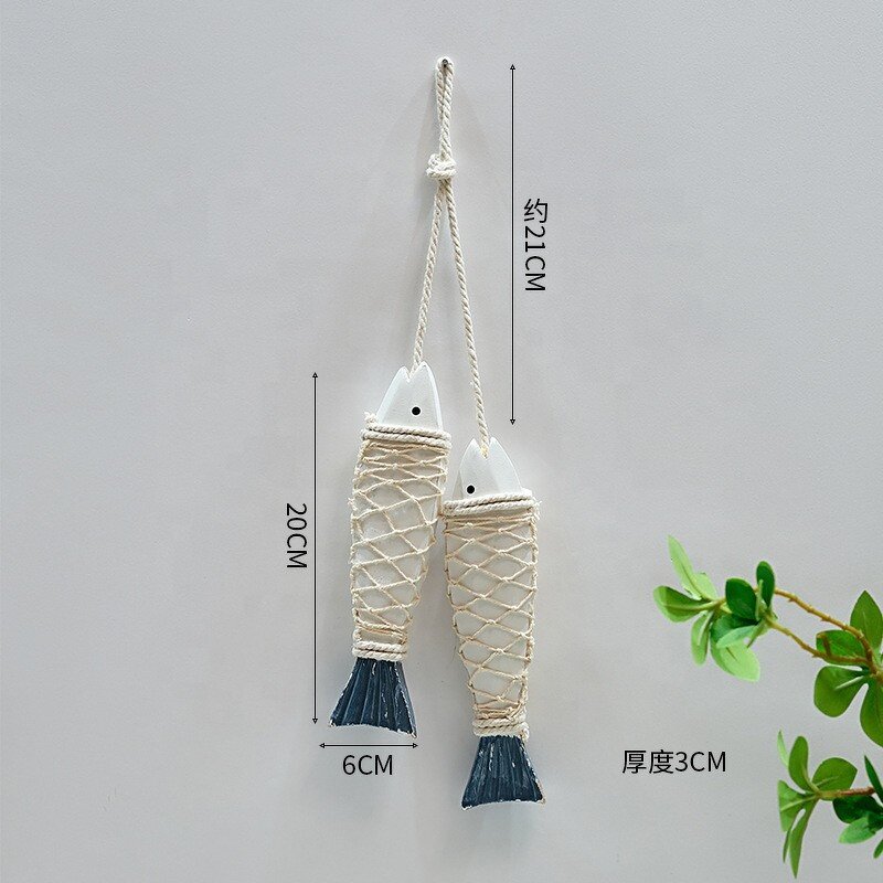 Wooden Fish Decor Manufacturer - OEM Custom Vintage Distressed 2pack Beach