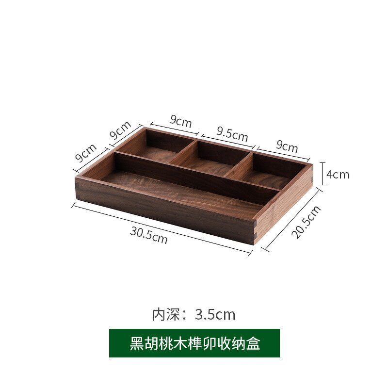 Desktop Organizer Tray Manufacturer - OEM Custom Premium Black Walnut Wood