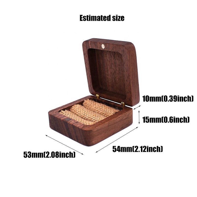 Ring Box Manufacturer - OEM Custom Engrave Logo Luxury Walnut Slim