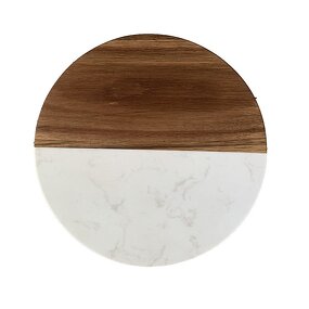 Cutting Board Manufacturer - OEM Custom 25cm Round Marble Acacia Wood Chess