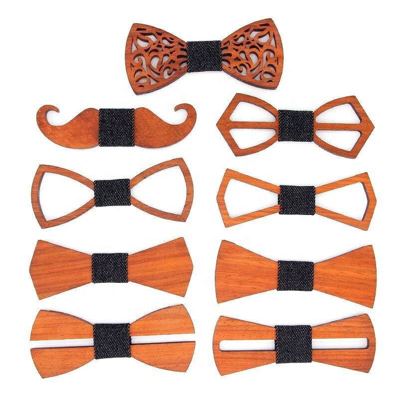 Groom Wedding Bow Tie Manufacturer - OEM Custom Wood Hollowed Out Craft Gift