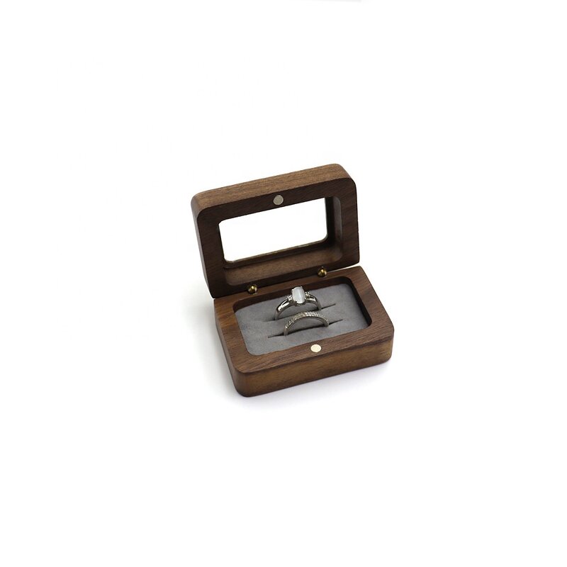 Couple Rings Box Manufacturer - OEM Custom Transparent Lid for Engagement