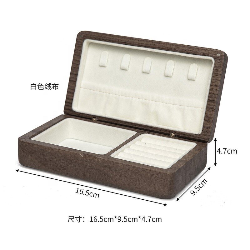 Jewelry Storage Box Manufacturer - OEM Custom Small Size Black Walnut