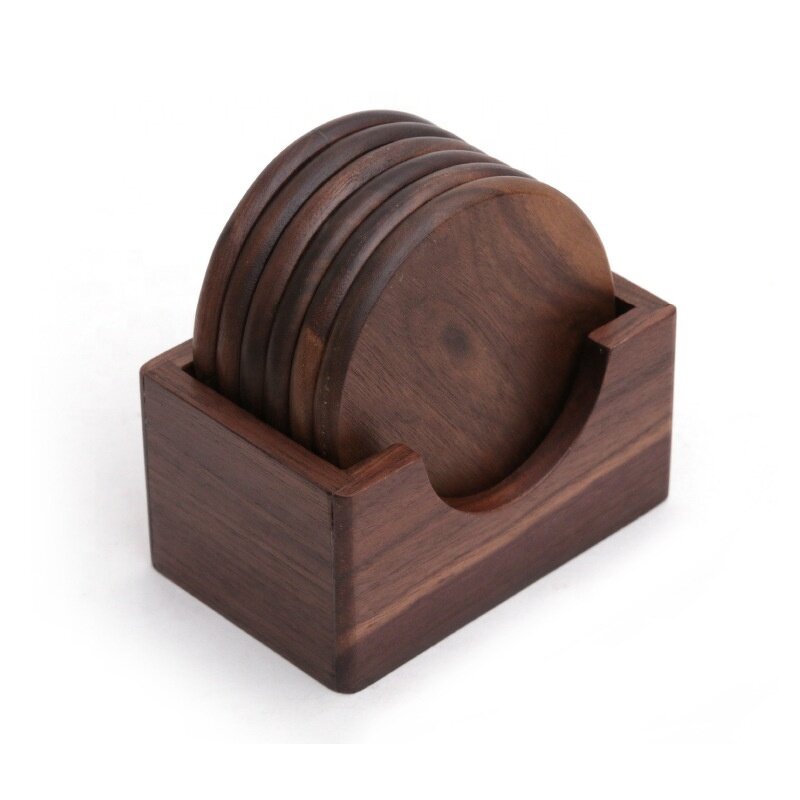 Wood Coasters Set Manufacturer - OEM Custom Mini Natural Wood Round Square