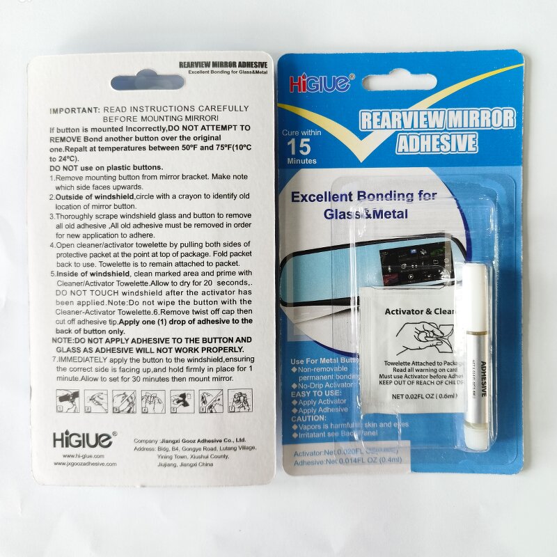 Car Rearview Mirror Repair Kit Supplier - Adhesive Bond Metal to Glass 15 Minutes Cure