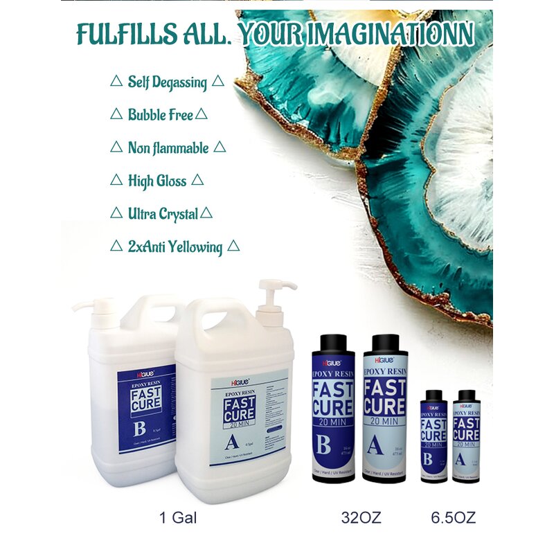 Epoxy Resin Kit Factory - Two Component 1 Gallon Fast Cure UV Resistant Self Leveling