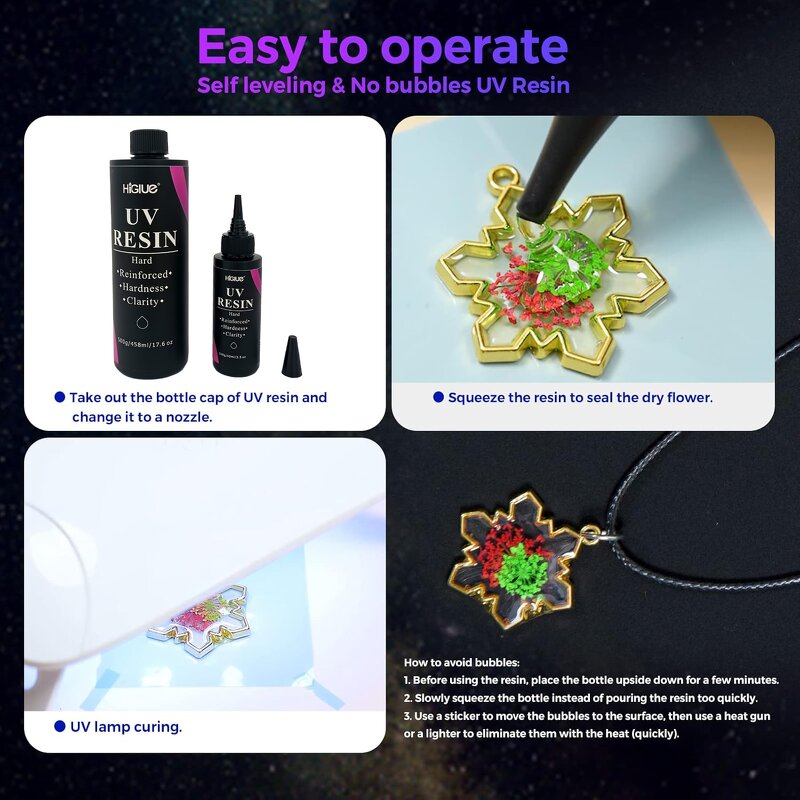 UV Resin Kit Supplier - 100g to 500g Hard Type Low Viscosity Crystal Clear No Yellowing