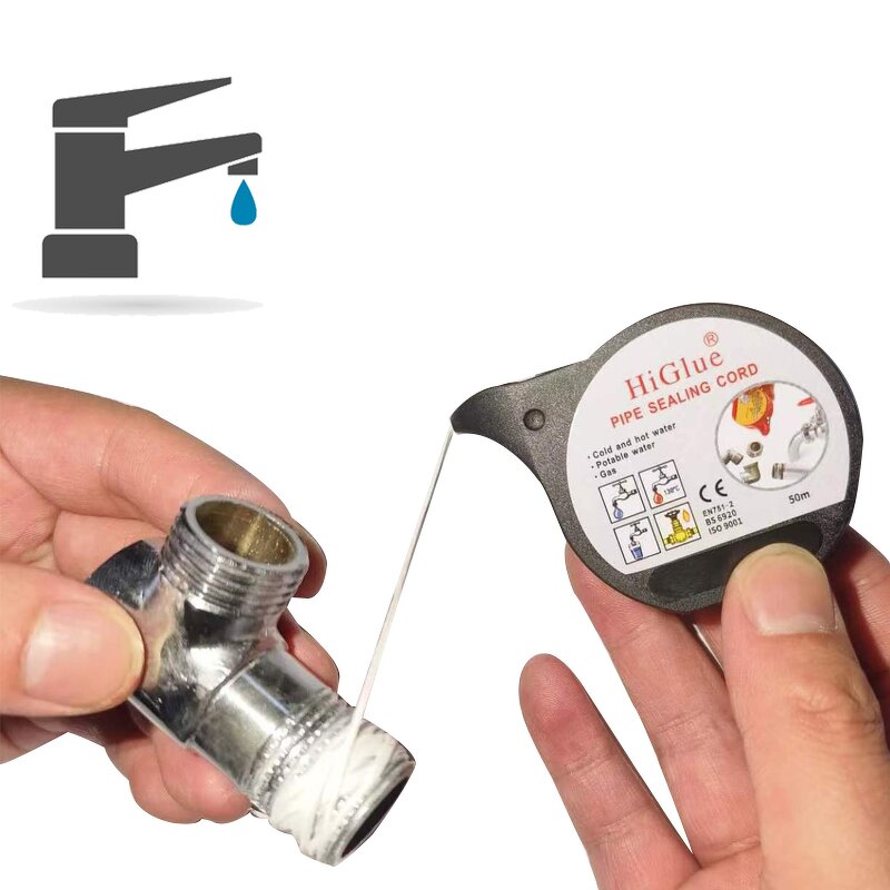 Plumbing Pipe Sealant Supplier - White PTFE Sealant Cord Tape for Water Gas Leak Fix
