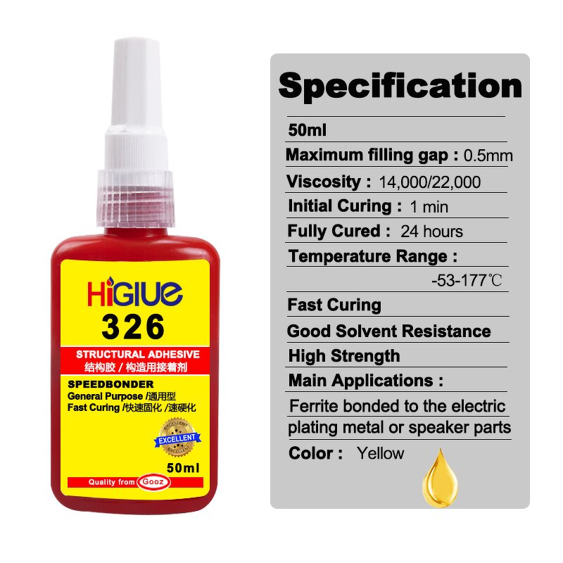 Structural Adhesive Manufacturer - 326 Light Yellow Fast Curing for Metal Glass Bonding