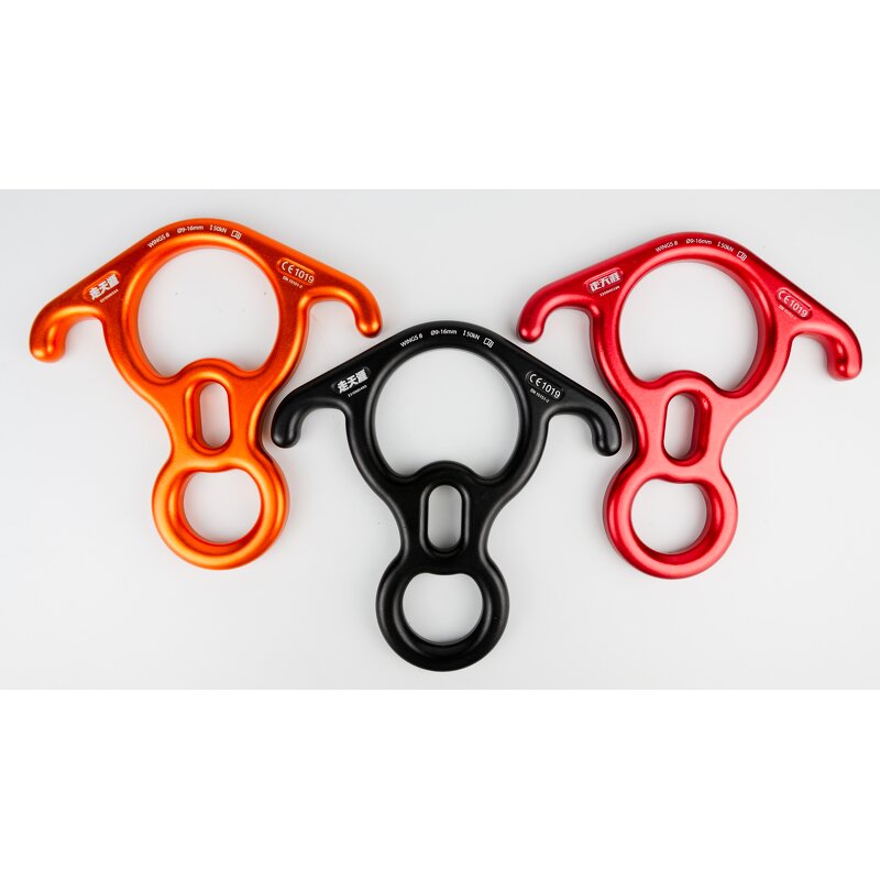 Figure 8 Descender Factory - Black Abseiling Belay Equipment