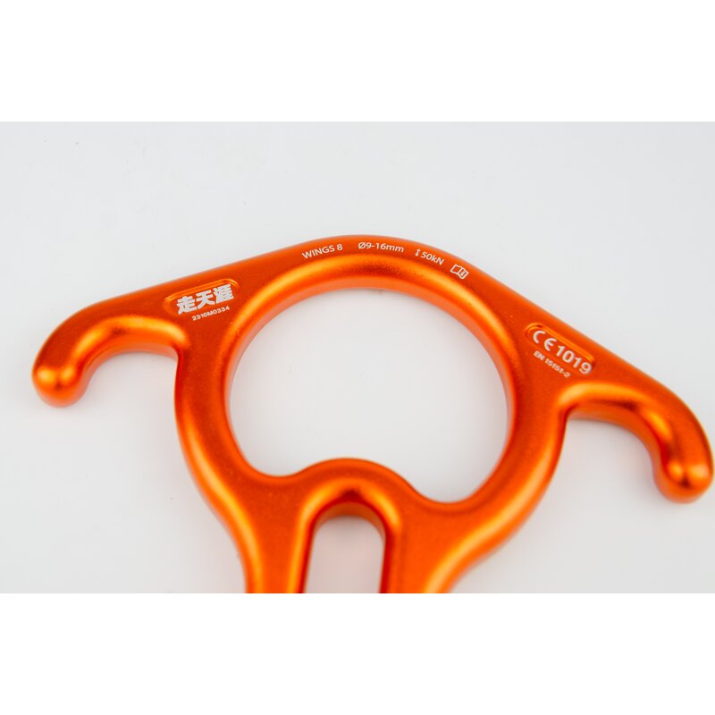 Figure Descender Supplier - Orange Custom Logo Climbing Rope Gear