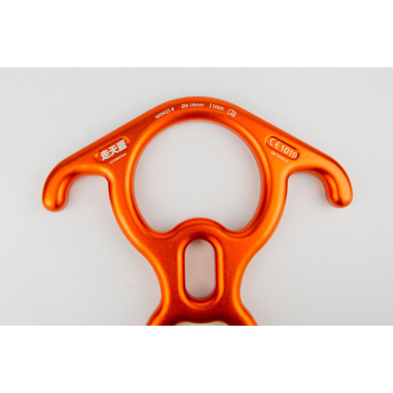 Figure Descender Supplier - Orange Custom Logo Climbing Rope Gear