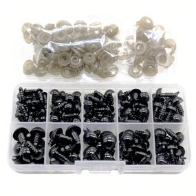 Safety Eyes Manufacturer - OEM Custom 100pcs 6-12mm Black Plastic Crafts