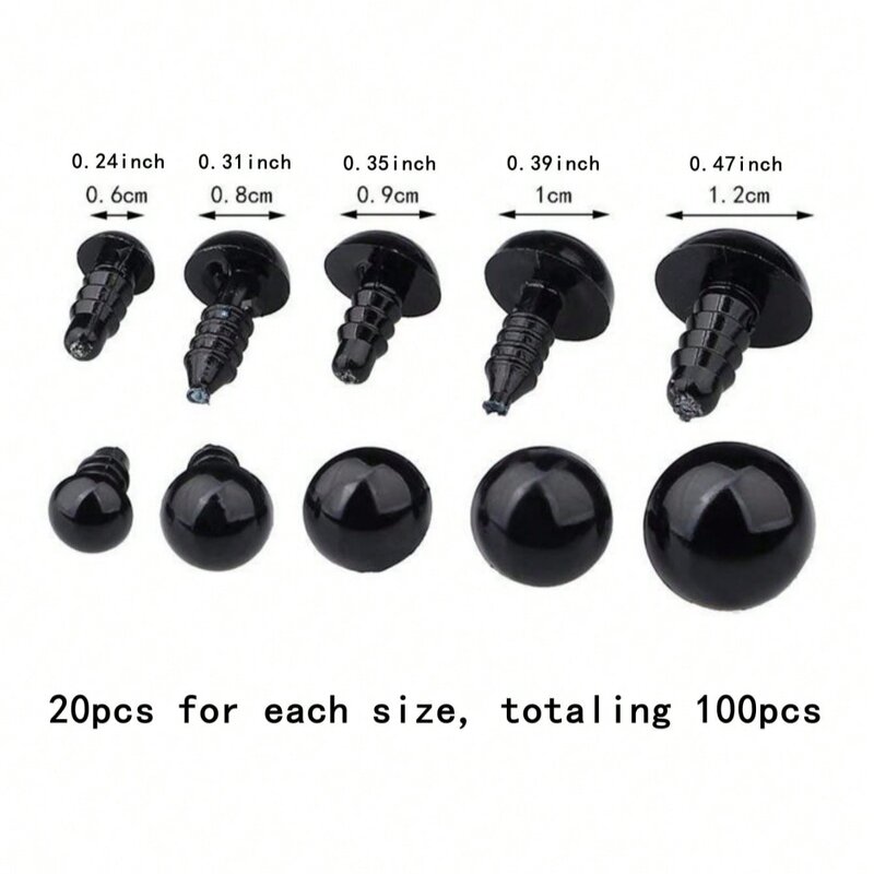 Safety Eyes Manufacturer - OEM Custom 100pcs 6-12mm Black Plastic Crafts