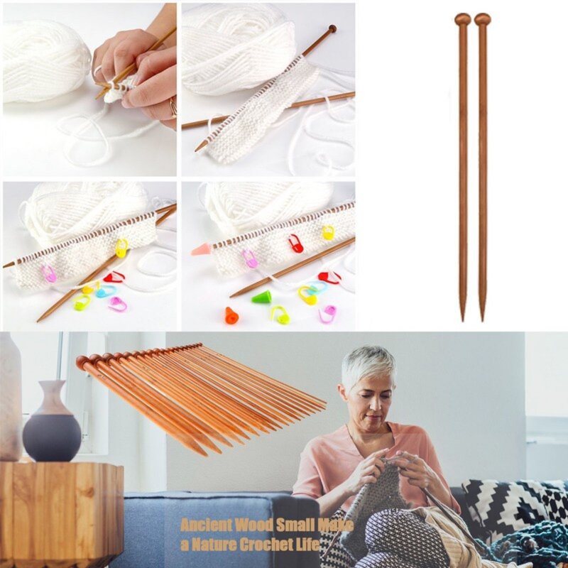 Knitting Needle Set Manufacturer - OEM Custom 2 pcs/set Bamboo Sweater Needle