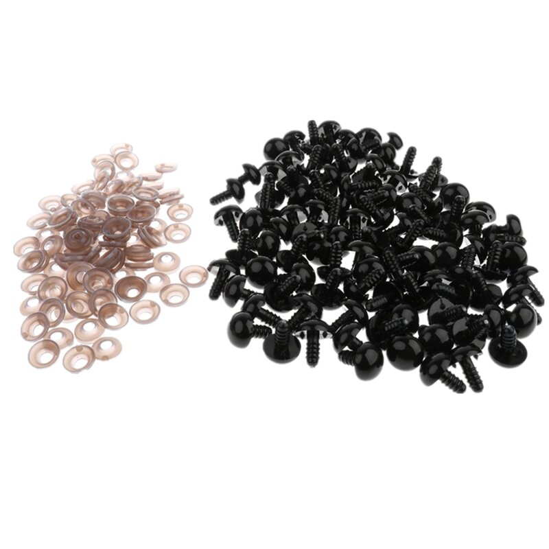 Safety Eyes Manufacturer - OEM Custom 5-24mm 100Pcs Black Plastic Crafts