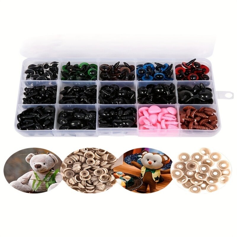 Safety Eyes Manufacturer - OEM Custom 560Pcs Black/Color Toy Box Teddy Bear