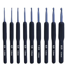 Crochet Set Manufacturer - OEM Custom Blue Soft Silicone Handle Aluminum