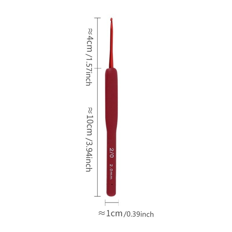 Crochet Hooks Manufacturer - OEM Custom Red Aluminum with Tpr Silicone Handle