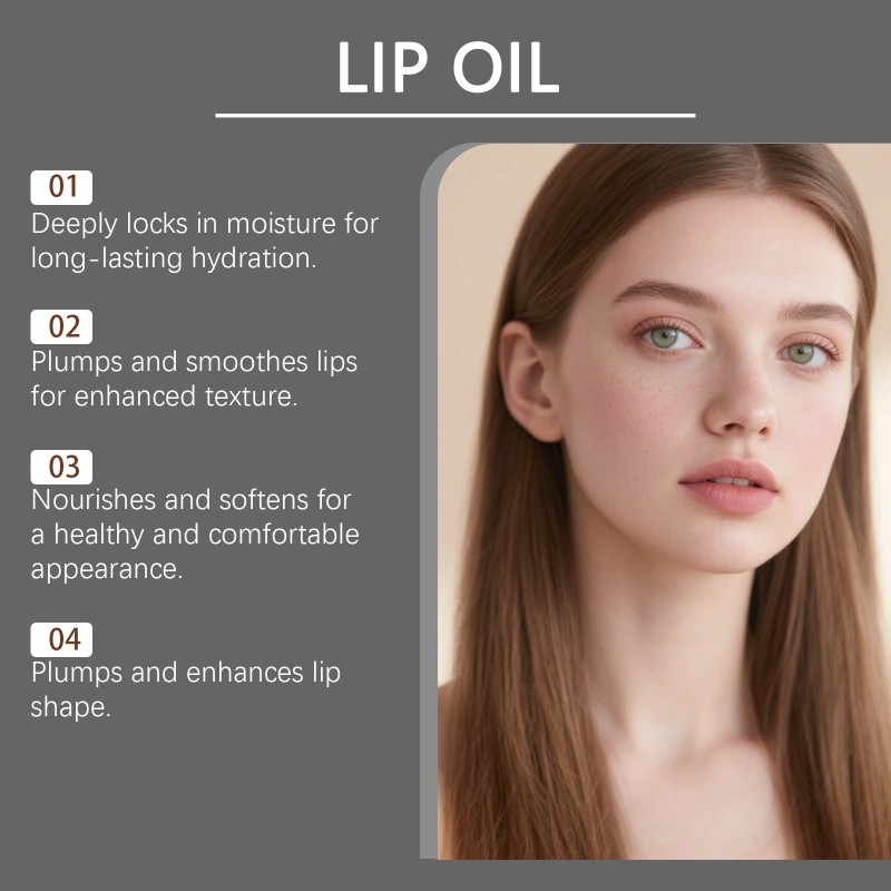 Zephoco Daily Gentle Care Lip Oil Red Nourishing Mineral Liquid for Hydrating and Moisturizing Lip Skin