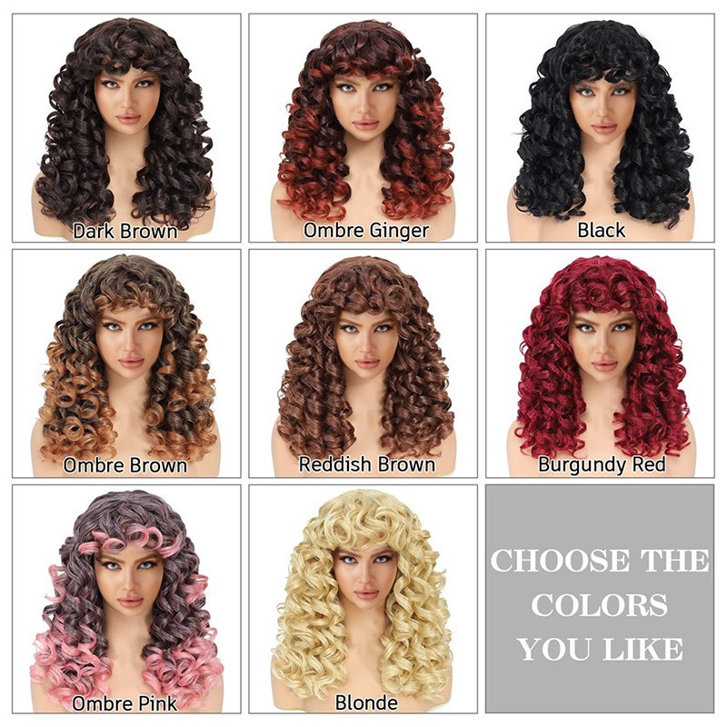 European American Small Kinky Curls Women's High-Temperature Silk Rose Net Wigs New Foreign Trade Product African Headgear