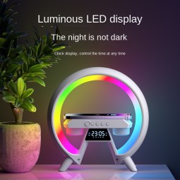 Big G RGB LED Wireless Speaker 5W Output Mobile Phone Wireless Charging Clock Nightlight Multifunctional Audio Battery Display