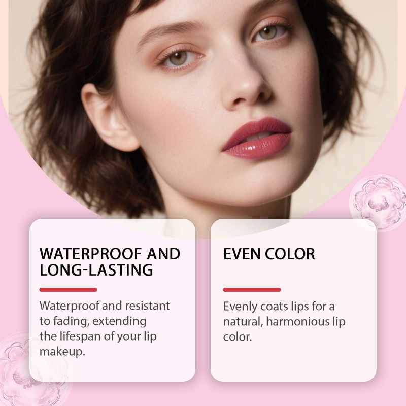 Long-lasting Non-Stick Cup Lip Tint Portable Lipstick and Gloss in Liquid Form Easy Coloring Base Tear-Off Series for Makeup